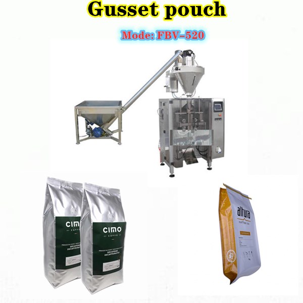 Gusset pouch VFFS packing machine