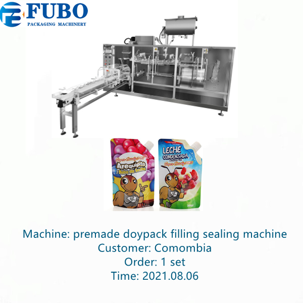 premade doypack filling sealing machine with side spout