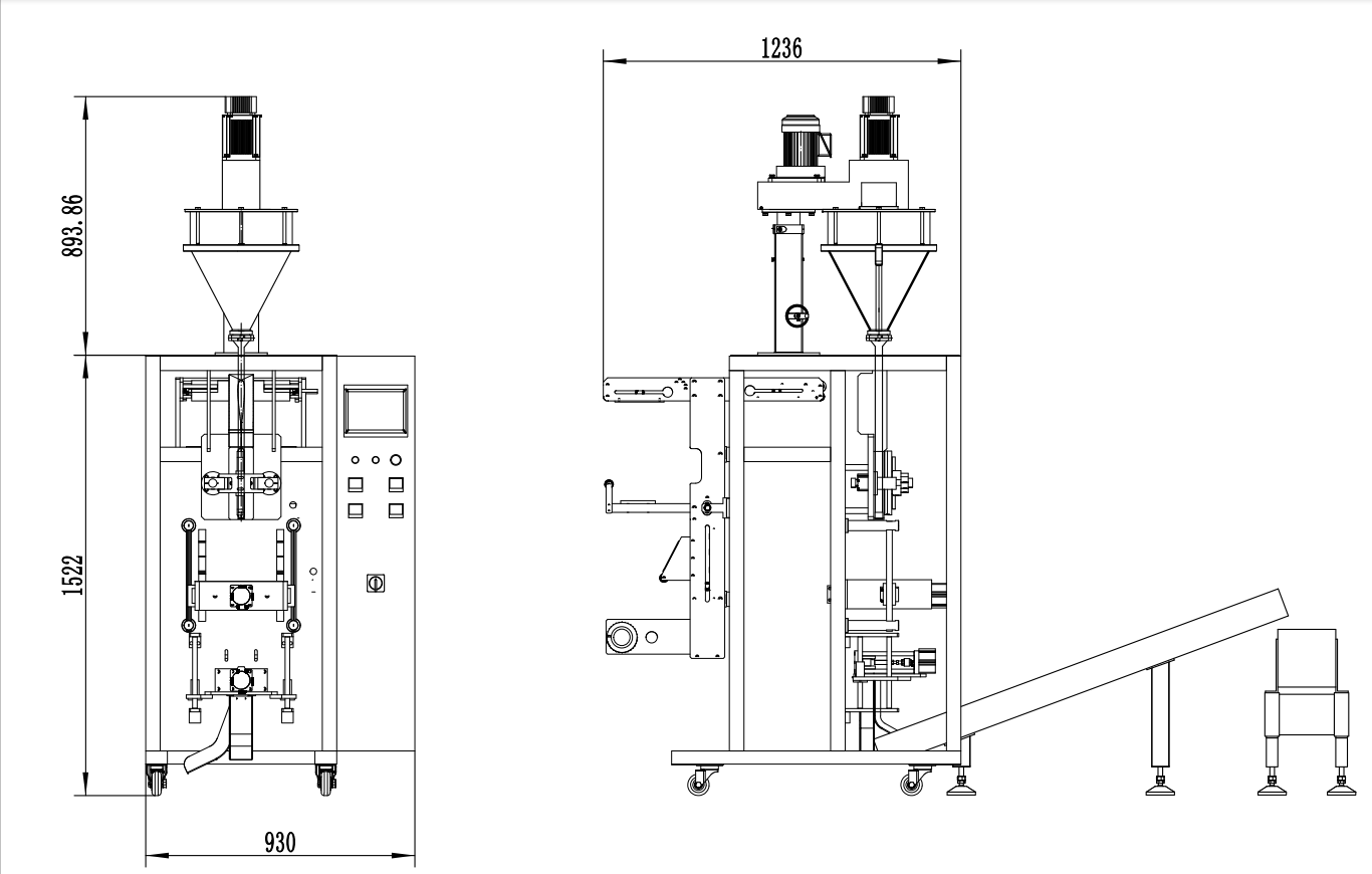 2 lanes stick sachet packing machine