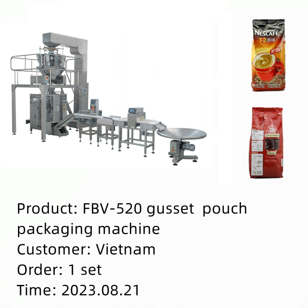 4 sides sealed pouch packing machine with gusset